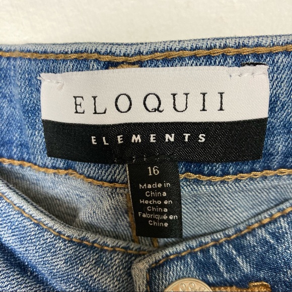 NWT Eloquii Elements Distressed Straight Leg Jeans - Picture 7 of 7